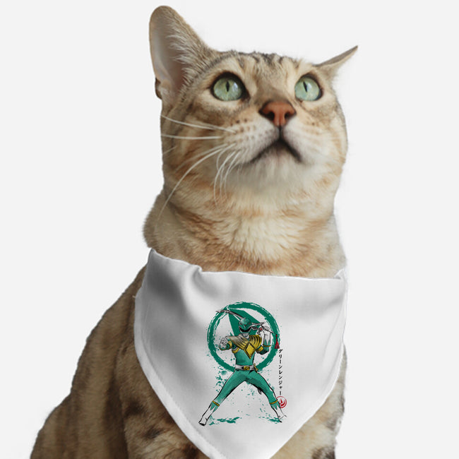 Green Ranger Sumi-e-cat adjustable pet collar-DrMonekers