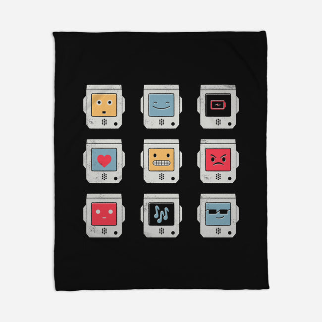 Robotic Emojis-none fleece blanket-paulagarcia