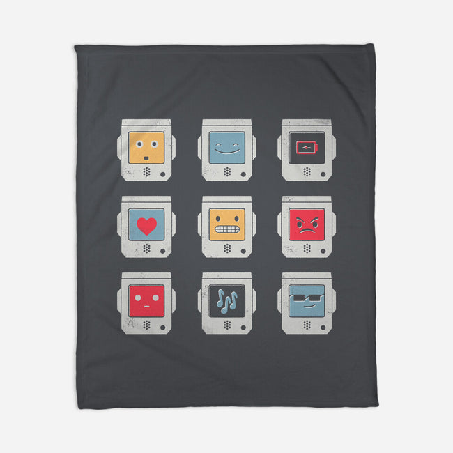 Robotic Emojis-none fleece blanket-paulagarcia