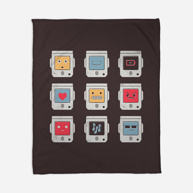 Robotic Emojis-none fleece blanket-paulagarcia