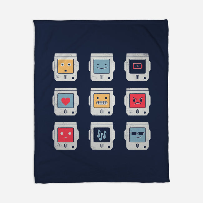 Robotic Emojis-none fleece blanket-paulagarcia