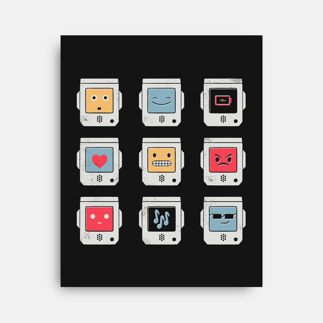 Robotic Emojis-none stretched canvas-paulagarcia