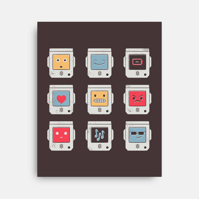 Robotic Emojis-none stretched canvas-paulagarcia