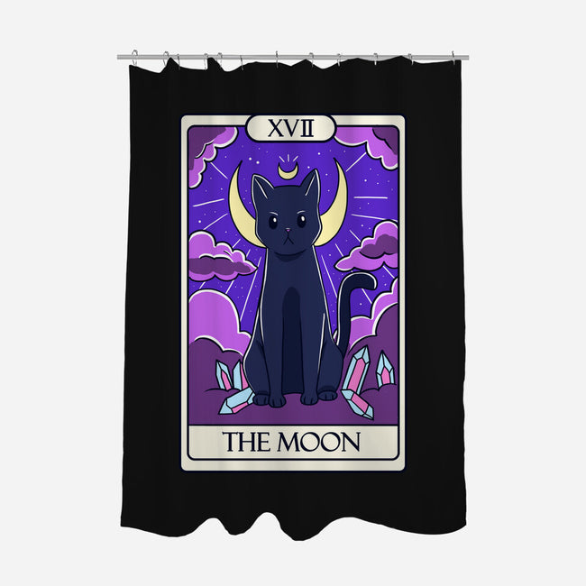 Moon Cat Tarot-none polyester shower curtain-Conjura Geek