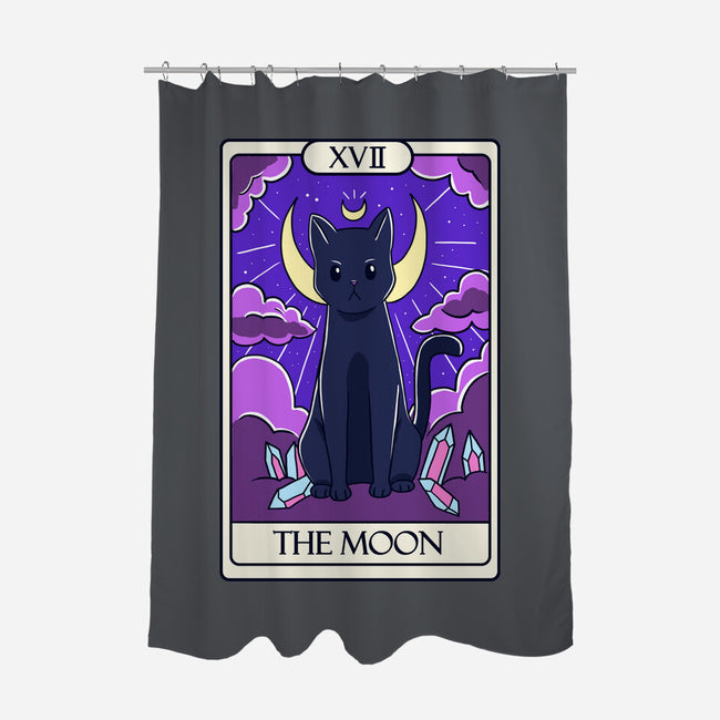 Moon Cat Tarot-none polyester shower curtain-Conjura Geek