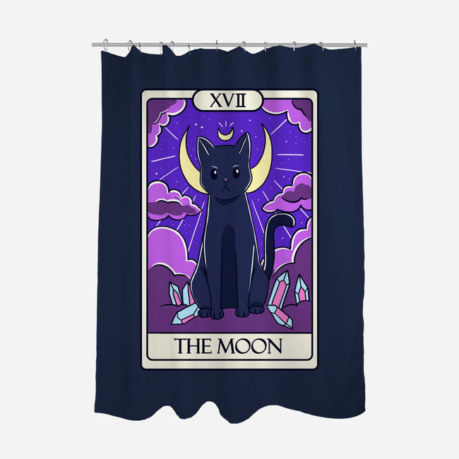 Moon Cat Tarot-none polyester shower curtain-Conjura Geek