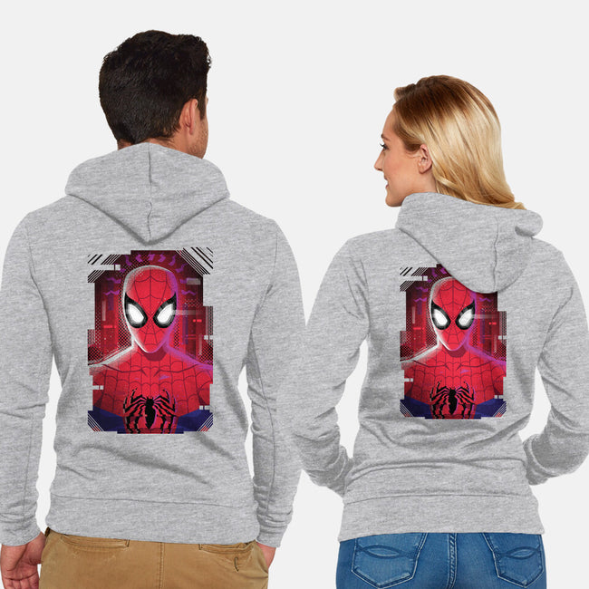 Spider Glitch-unisex zip-up sweatshirt-danielmorris1993