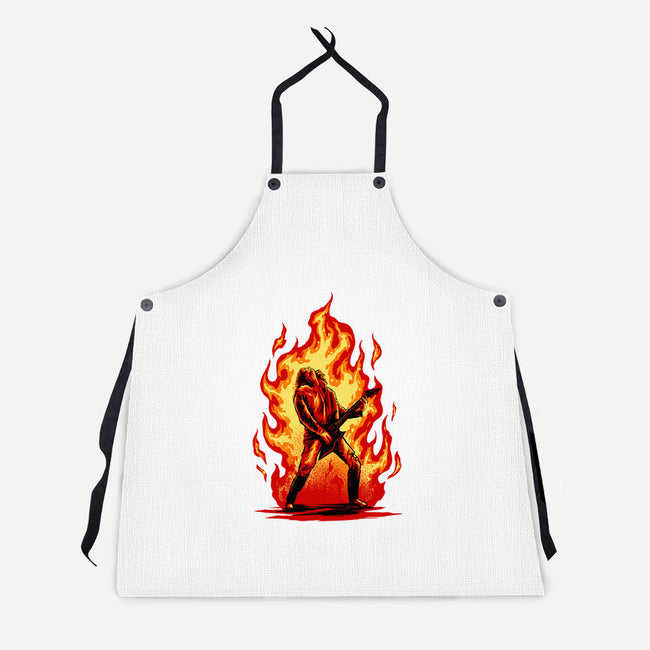 Burning Guitar-unisex kitchen apron-spoilerinc
