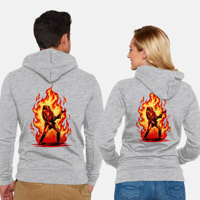 Burning Guitar-unisex zip-up sweatshirt-spoilerinc