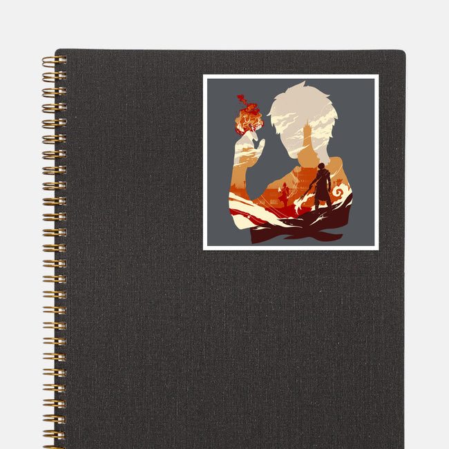 Fire And Lightning-none glossy sticker-RamenBoy