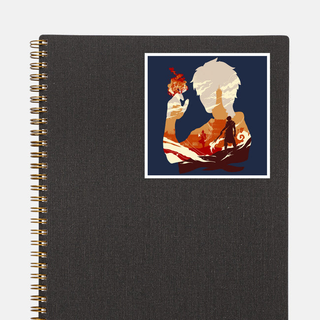 Fire And Lightning-none glossy sticker-RamenBoy