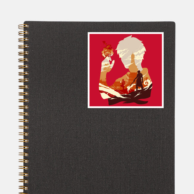 Fire And Lightning-none glossy sticker-RamenBoy