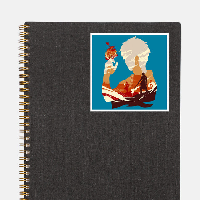 Fire And Lightning-none glossy sticker-RamenBoy