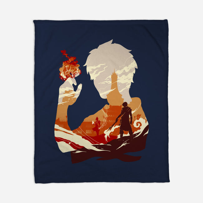 Fire And Lightning-none fleece blanket-RamenBoy