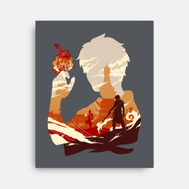 Fire And Lightning-none stretched canvas-RamenBoy