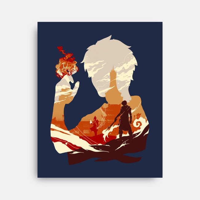 Fire And Lightning-none stretched canvas-RamenBoy