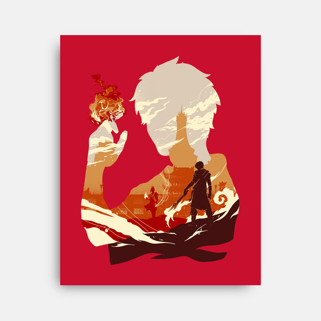 Fire And Lightning-none stretched canvas-RamenBoy