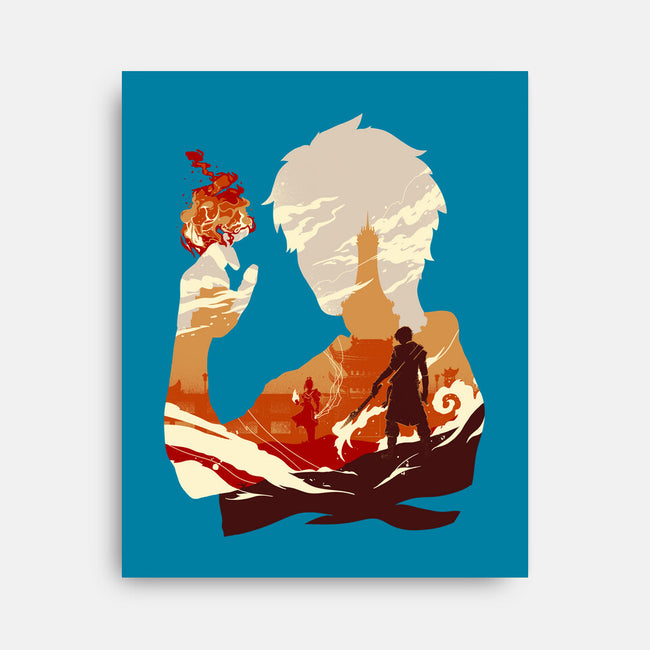 Fire And Lightning-none stretched canvas-RamenBoy