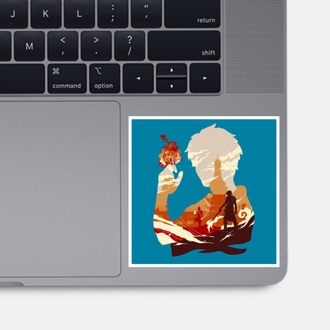 Fire And Lightning-none glossy sticker-RamenBoy