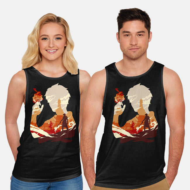 Fire And Lightning-unisex basic tank-RamenBoy