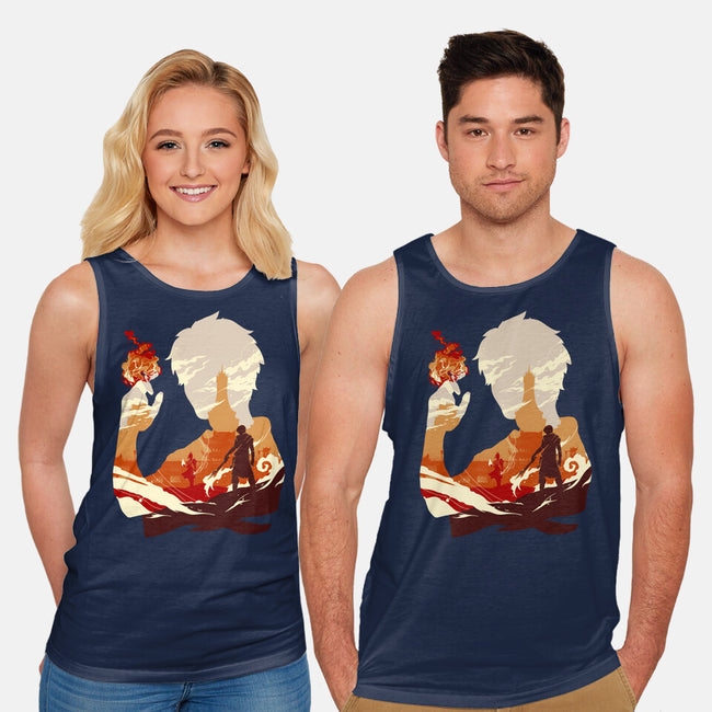 Fire And Lightning-unisex basic tank-RamenBoy