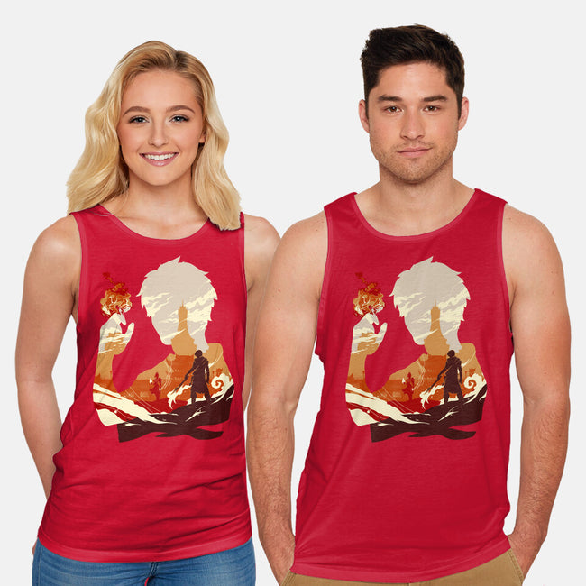Fire And Lightning-unisex basic tank-RamenBoy