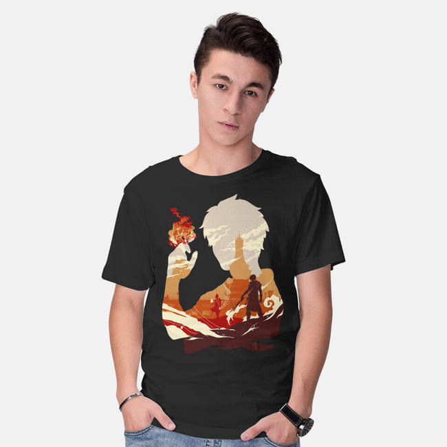 Fire And Lightning-mens basic tee-RamenBoy