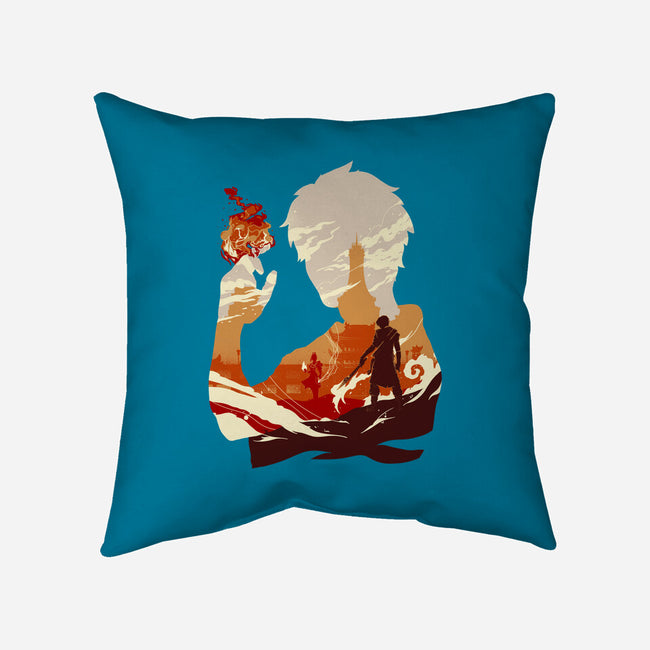 Fire And Lightning-none removable cover w insert throw pillow-RamenBoy