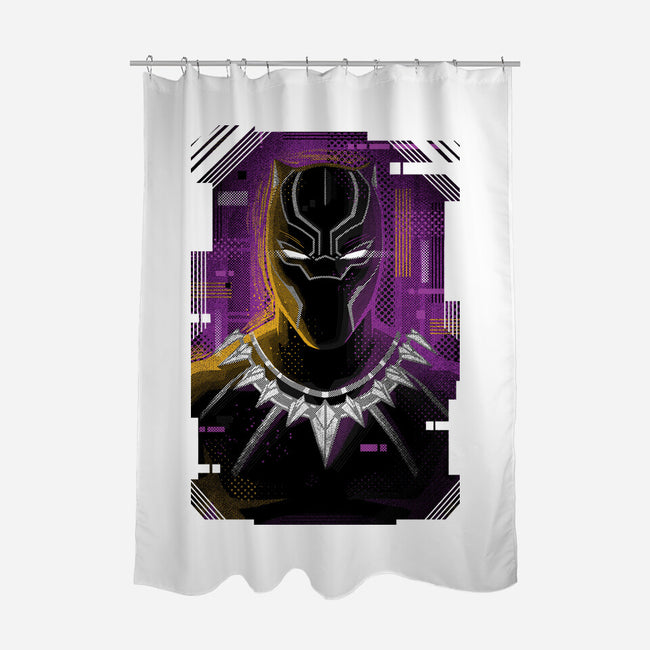 Glitch Panther-none polyester shower curtain-danielmorris1993