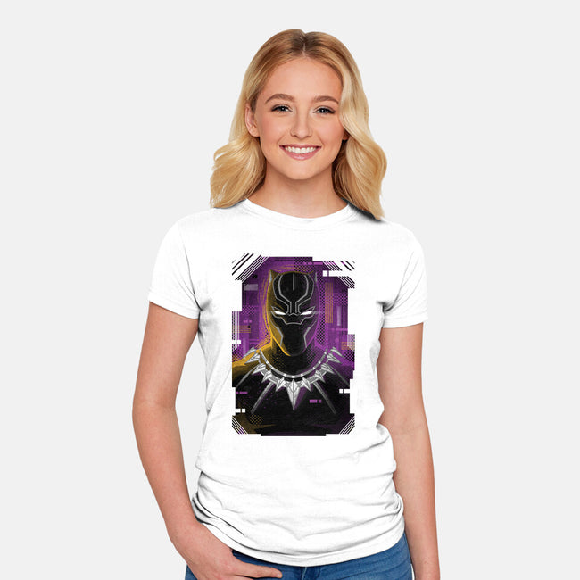 Glitch Panther-womens fitted tee-danielmorris1993