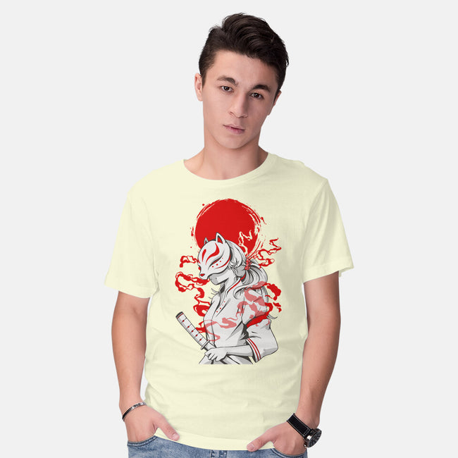 Kitsune Samurai Girl-mens basic tee-Faissal Thomas