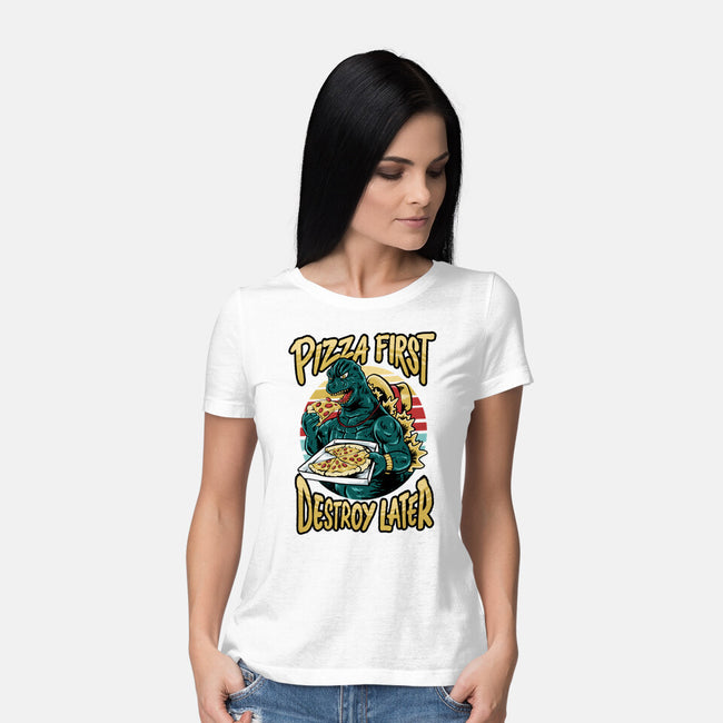 Pizzazilla-womens basic tee-spoilerinc