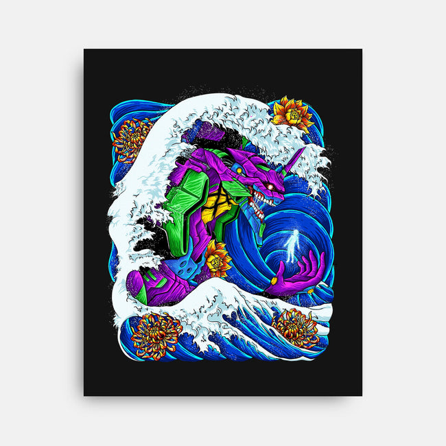 The Great Wave Of Mecha 01-none stretched canvas-Bellades