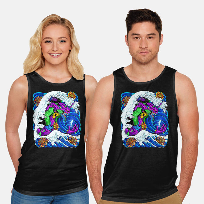 The Great Wave Of Mecha 01-unisex basic tank-Bellades