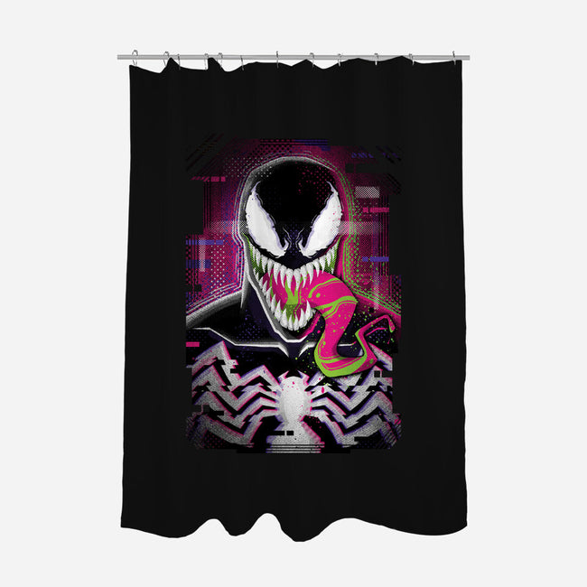Venom Glitch-none polyester shower curtain-danielmorris1993