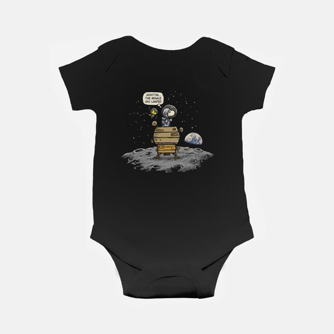 The Beagle Has Landed-baby basic onesie-kg07