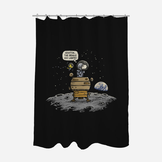 The Beagle Has Landed-none polyester shower curtain-kg07
