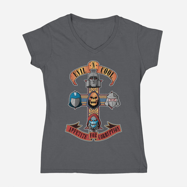 Appetite For Corruption-womens v-neck tee-Skullpy