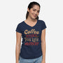 Coffee Makes Me Feel Less Murdery-womens v-neck tee-tobefonseca