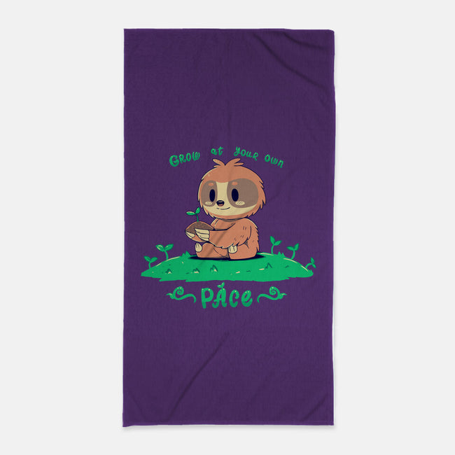 Grow At Your Own Pace-none beach towel-TechraNova
