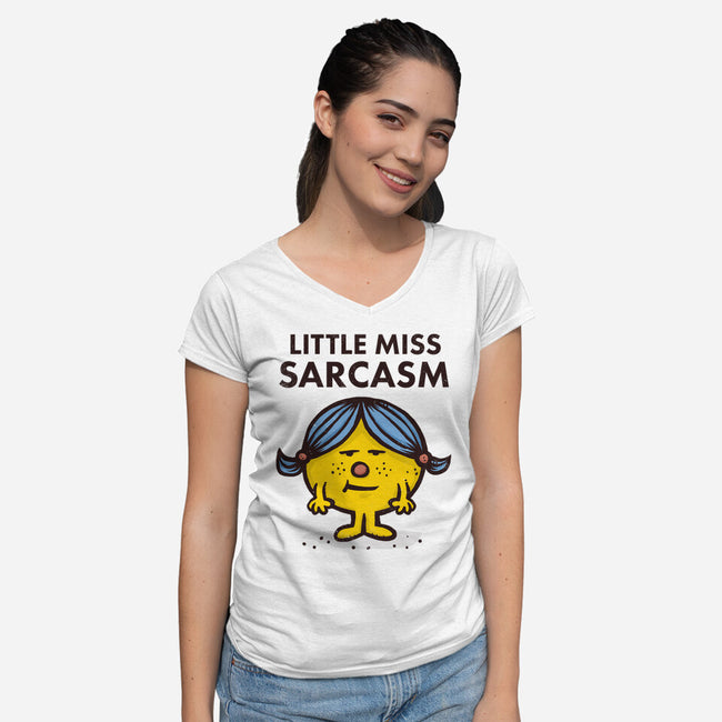 Little Miss Sarcasm-womens v-neck tee-kg07