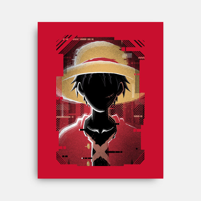 Luffy Glitch-none stretched canvas-danielmorris1993