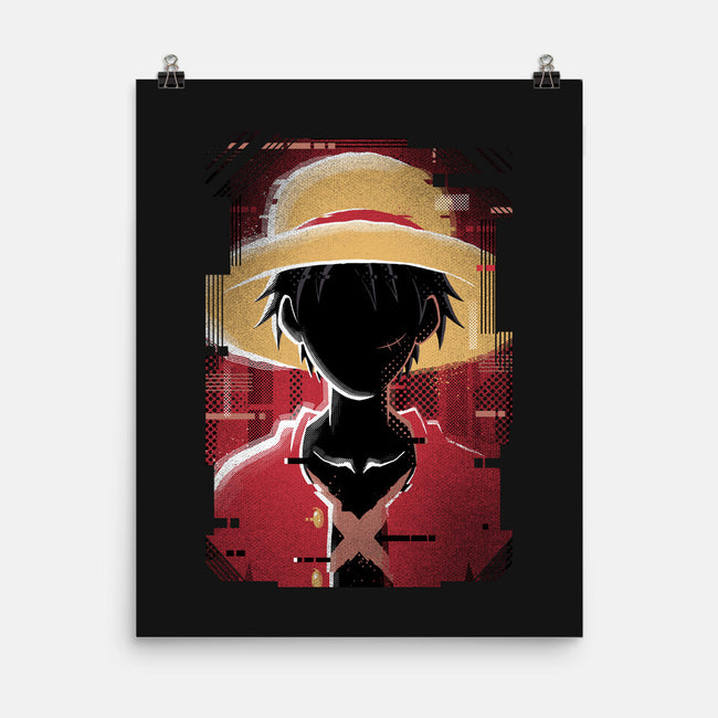 Luffy Glitch-none matte poster-danielmorris1993