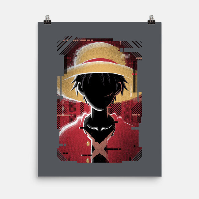 Luffy Glitch-none matte poster-danielmorris1993