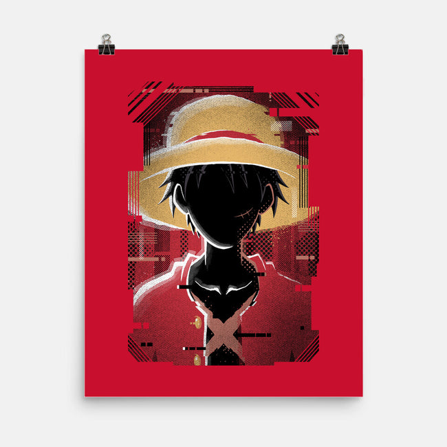 Luffy Glitch-none matte poster-danielmorris1993