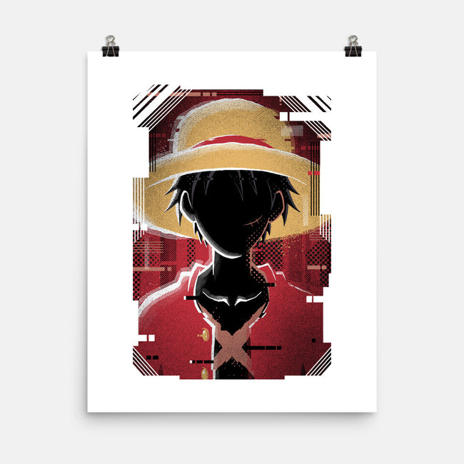 Luffy Glitch-none matte poster-danielmorris1993