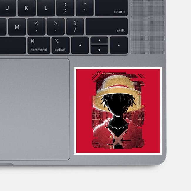Luffy Glitch-none glossy sticker-danielmorris1993