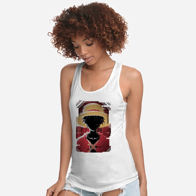 Luffy Glitch-womens racerback tank-danielmorris1993
