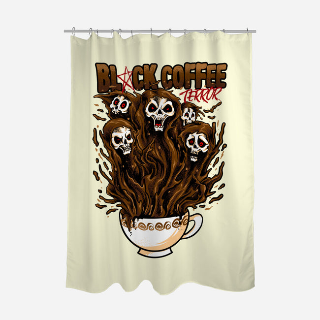 Black Coffee Terror-none polyester shower curtain-spoilerinc