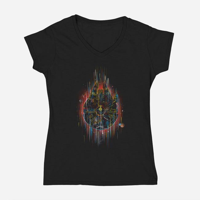 The Neon Falcon-womens v-neck tee-kharmazero